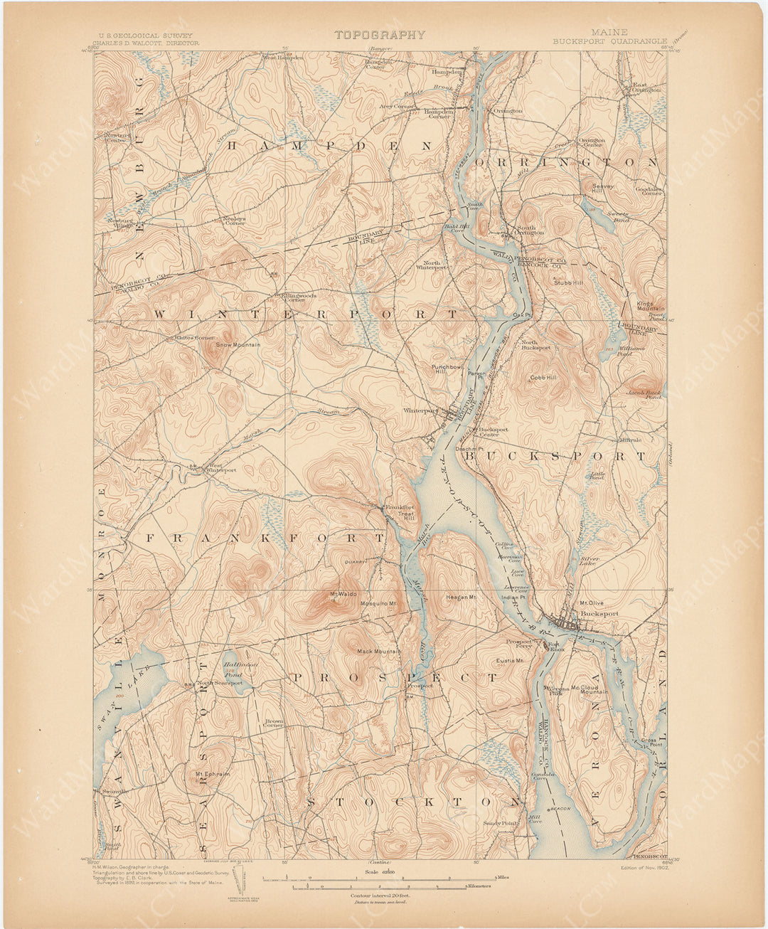 USGS Maine: Bucksport Sheet 1902