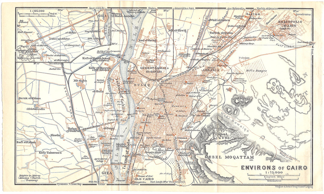 Cairo and Environs, Egypt 1914