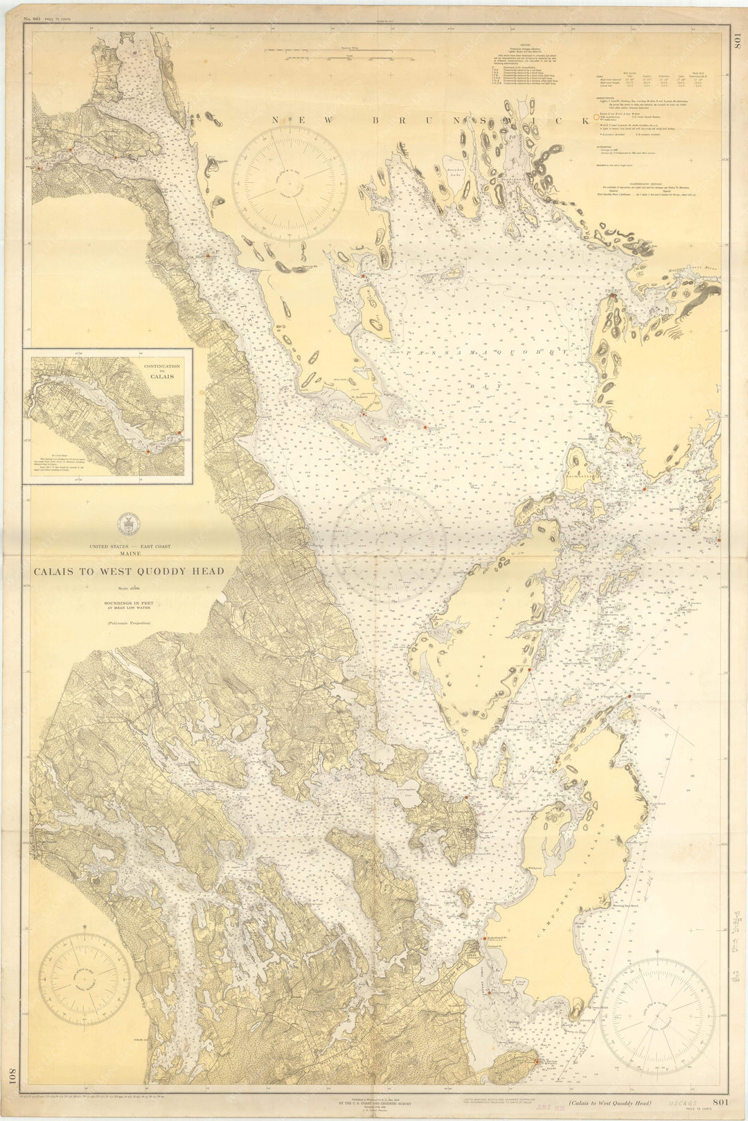 USC&GS Maine: Calais to West Quoddy Head 1939