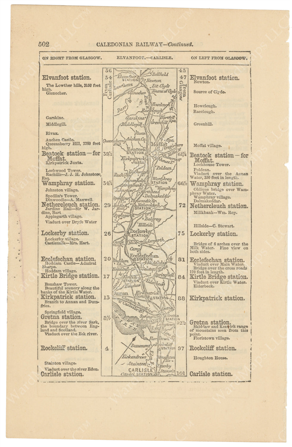 Caledonian Railway 1866 Carlisle, England to Elvanfoot, Scotland
