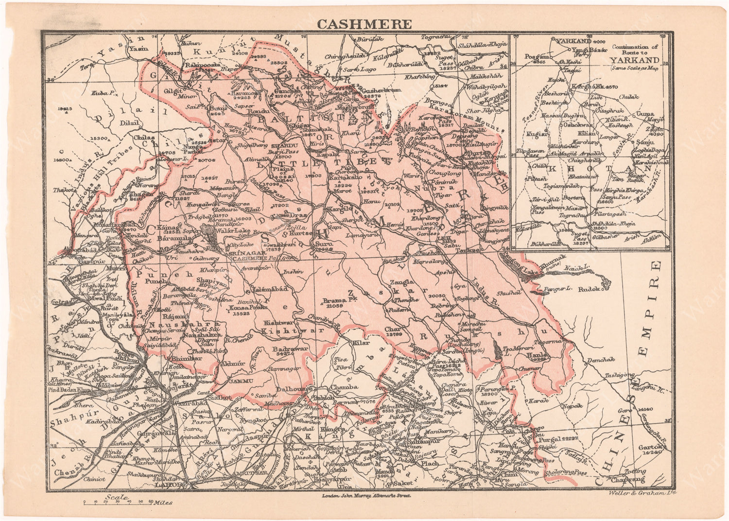 Kashmir, India 1905 – WardMaps LLC