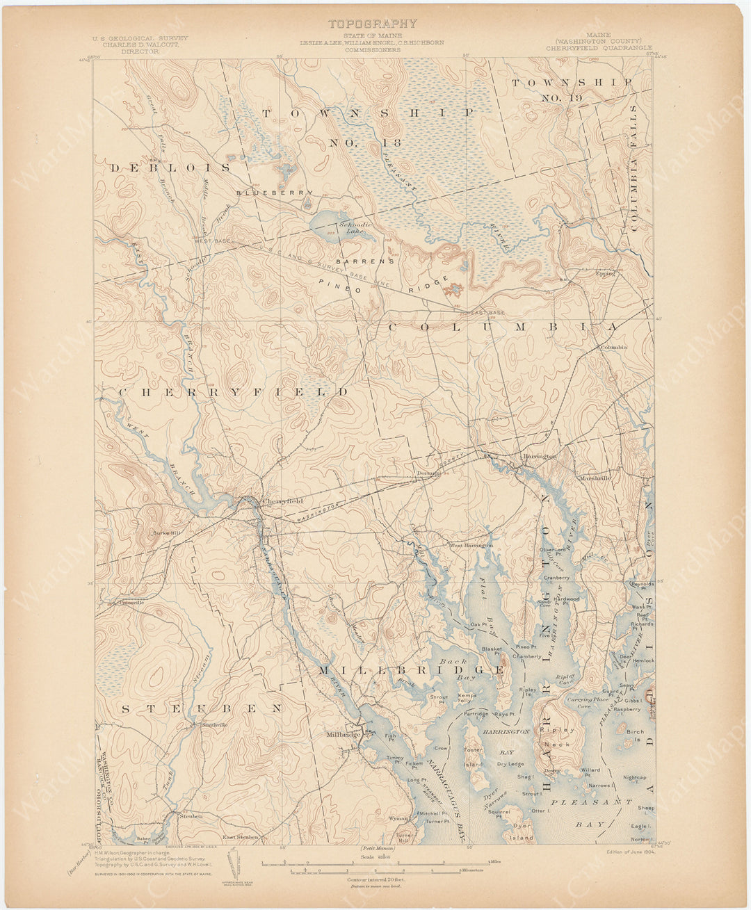 USGS Maine: Cherryfield Sheet 1904
