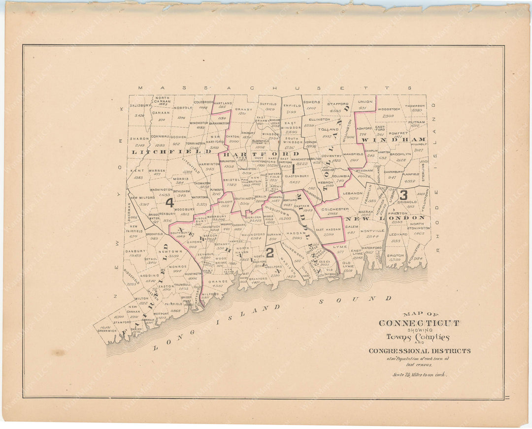 Connecticut Congressional Districts 1893