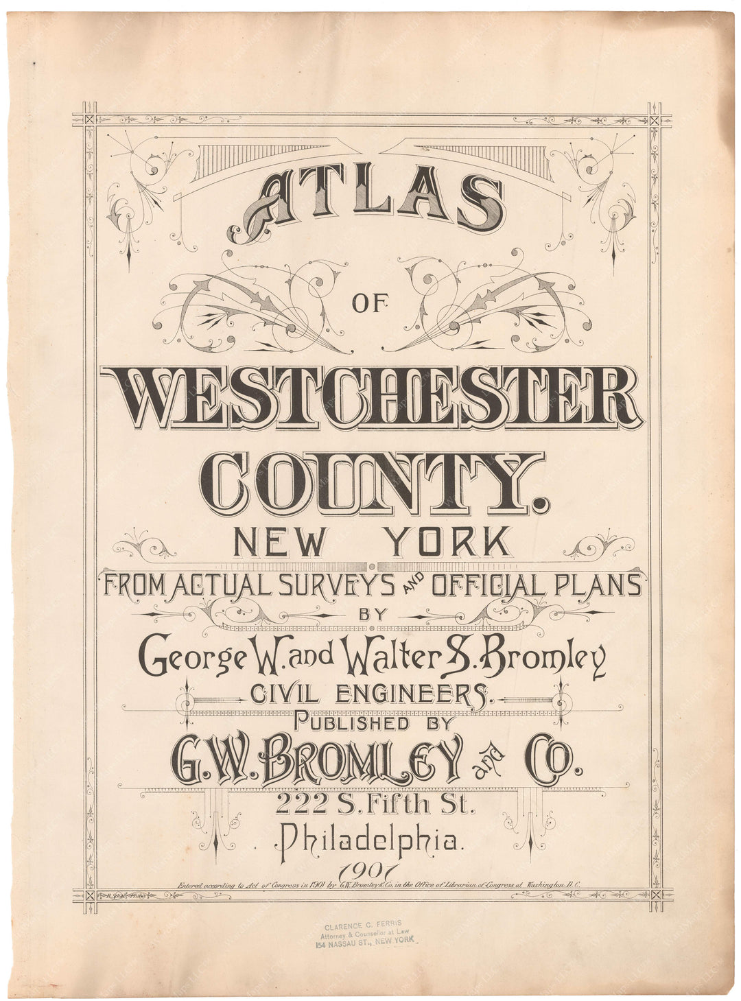 Westchester County, New York 1901 Title Page