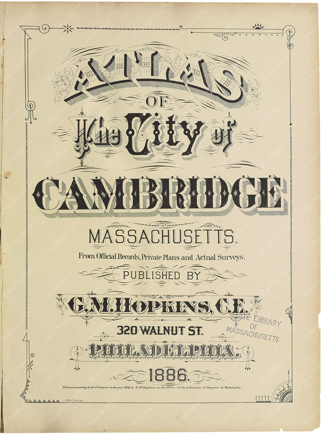 Cambridge, Massachusetts 1886 Title Page