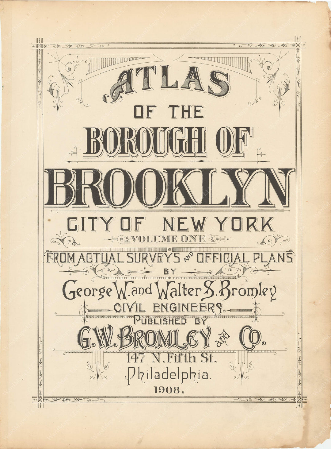 Brooklyn, New York 1908 Vol. 1: Title Page