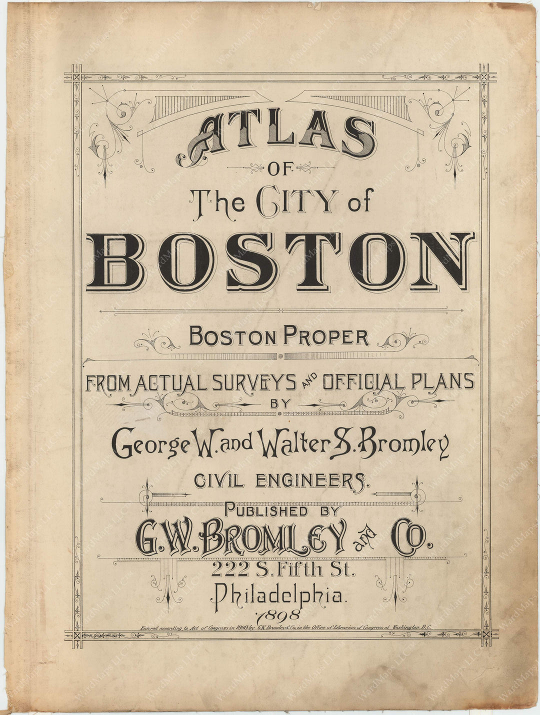 Boston, Massachusetts 1898 Title Page