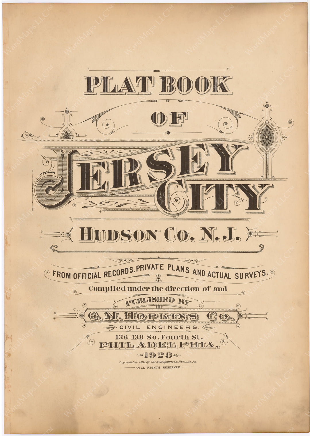 Jersey City, New Jersey 1928 Title Page