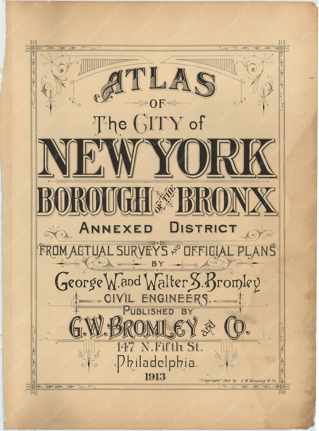 The Bronx, New York 1913 Title Page