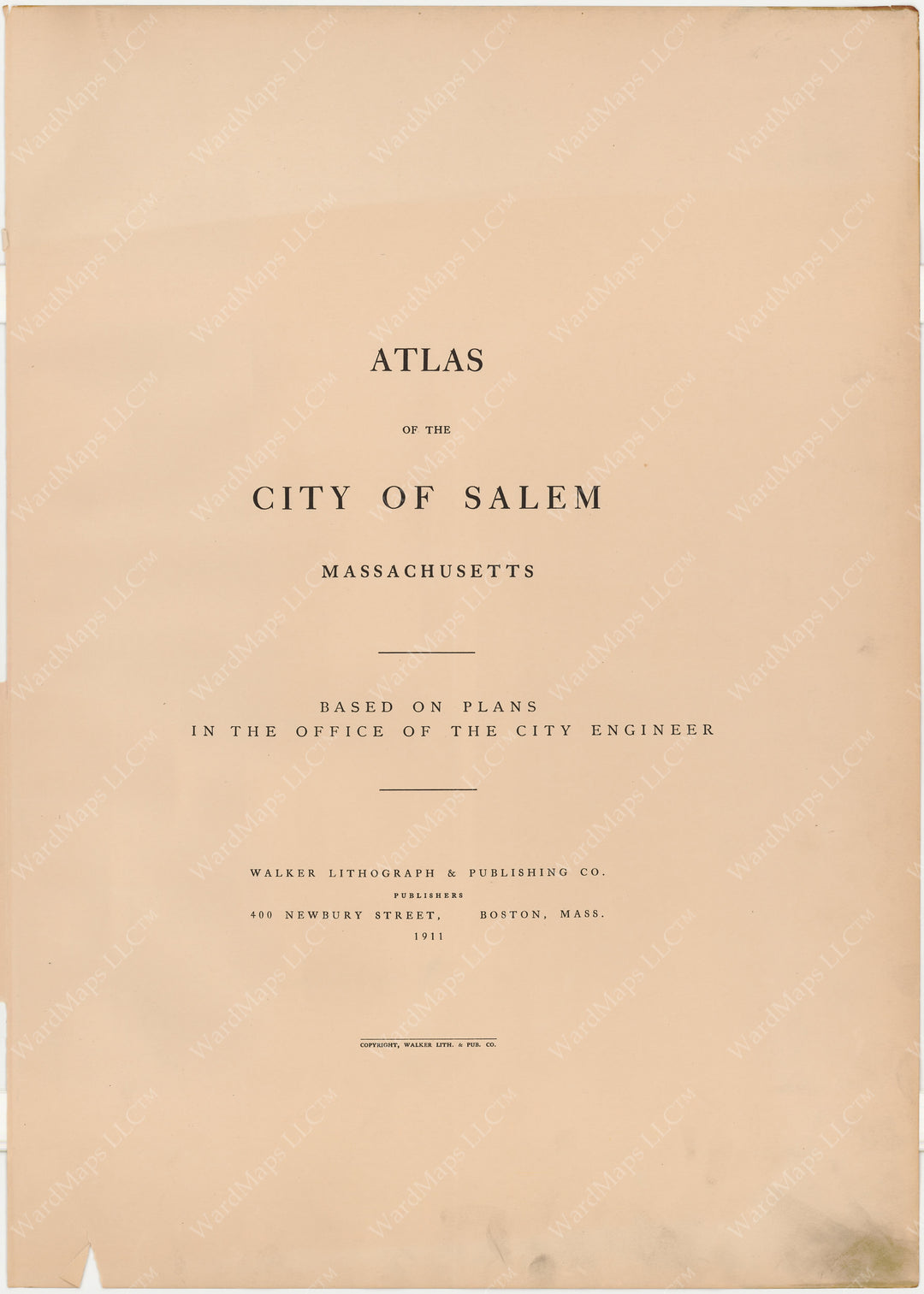 Salem, Massachusetts 1911 Title Page