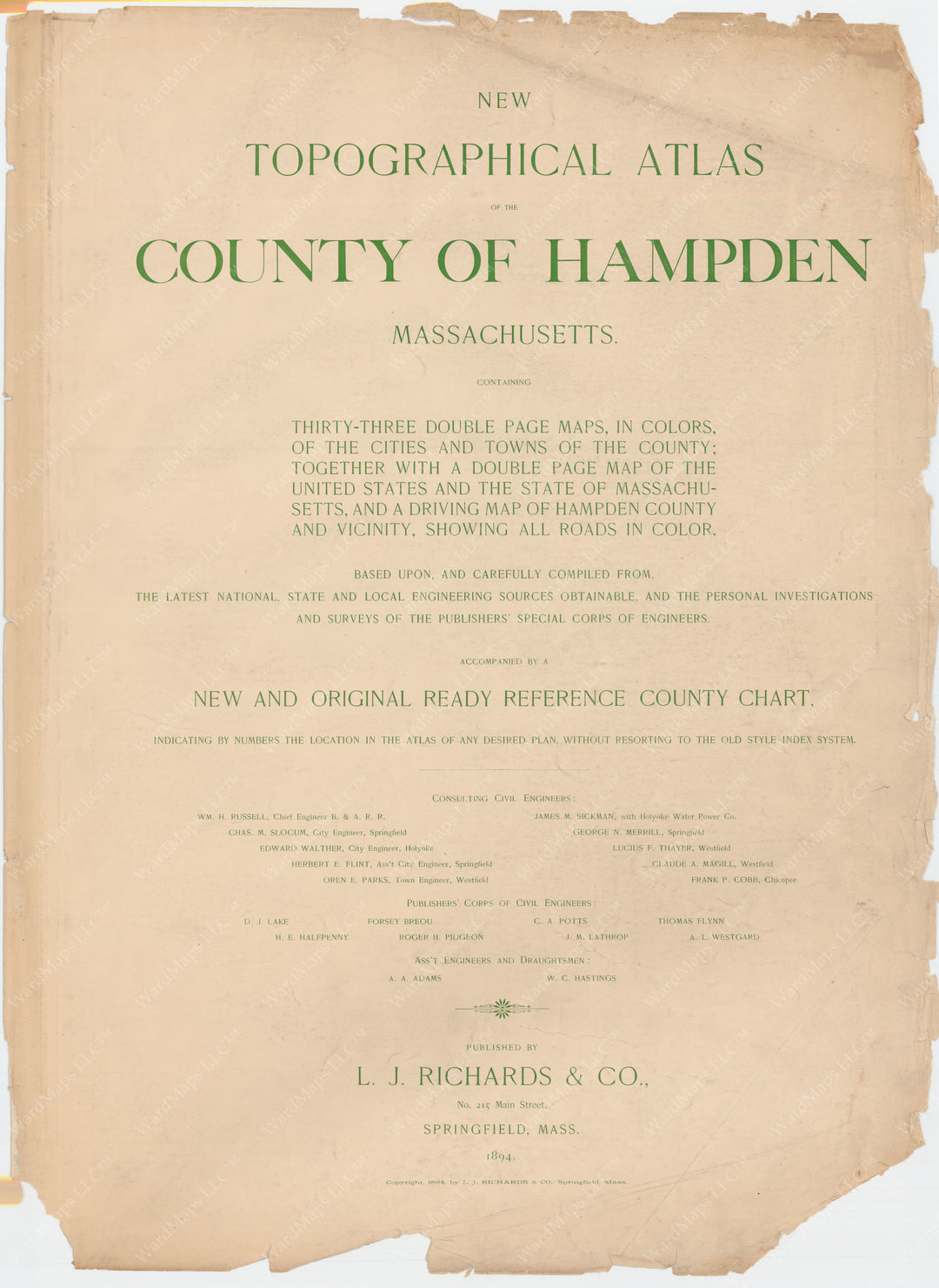 Hampden County, Massachusetts 1894 Title Page