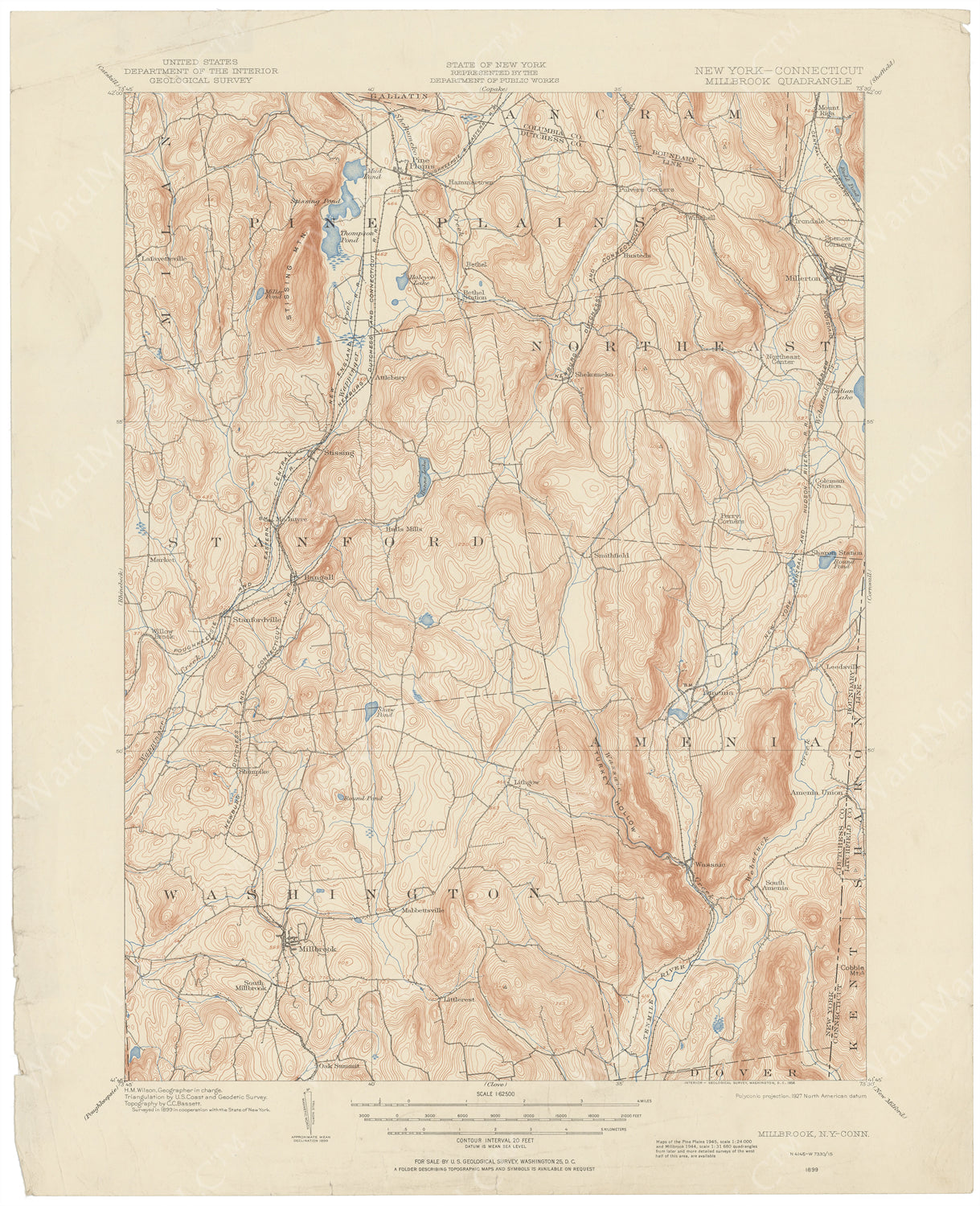 USGS New York: Millbrook Sheet 1927 – WardMaps LLC