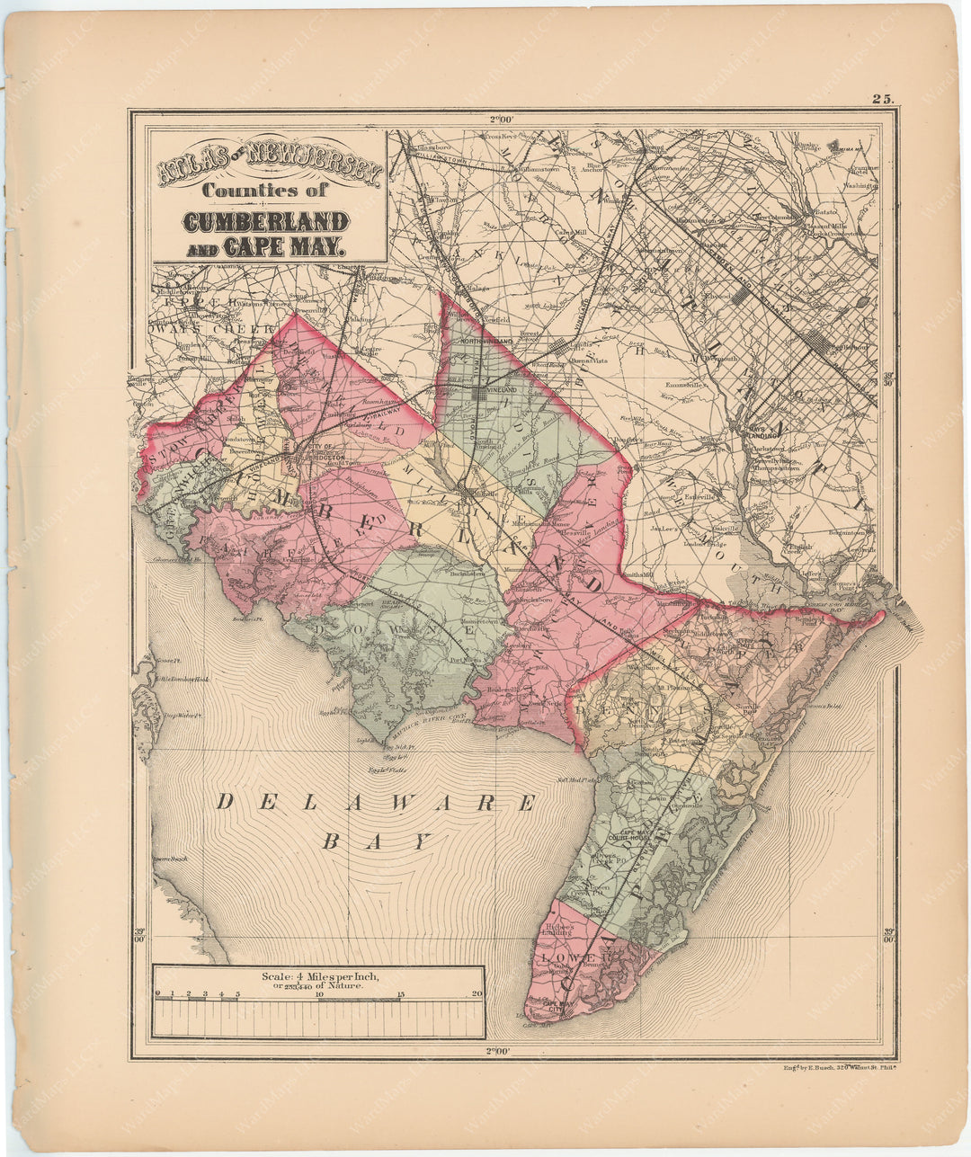New Jersey and Hudson County 1873: Cape May and Cumberland Counties
