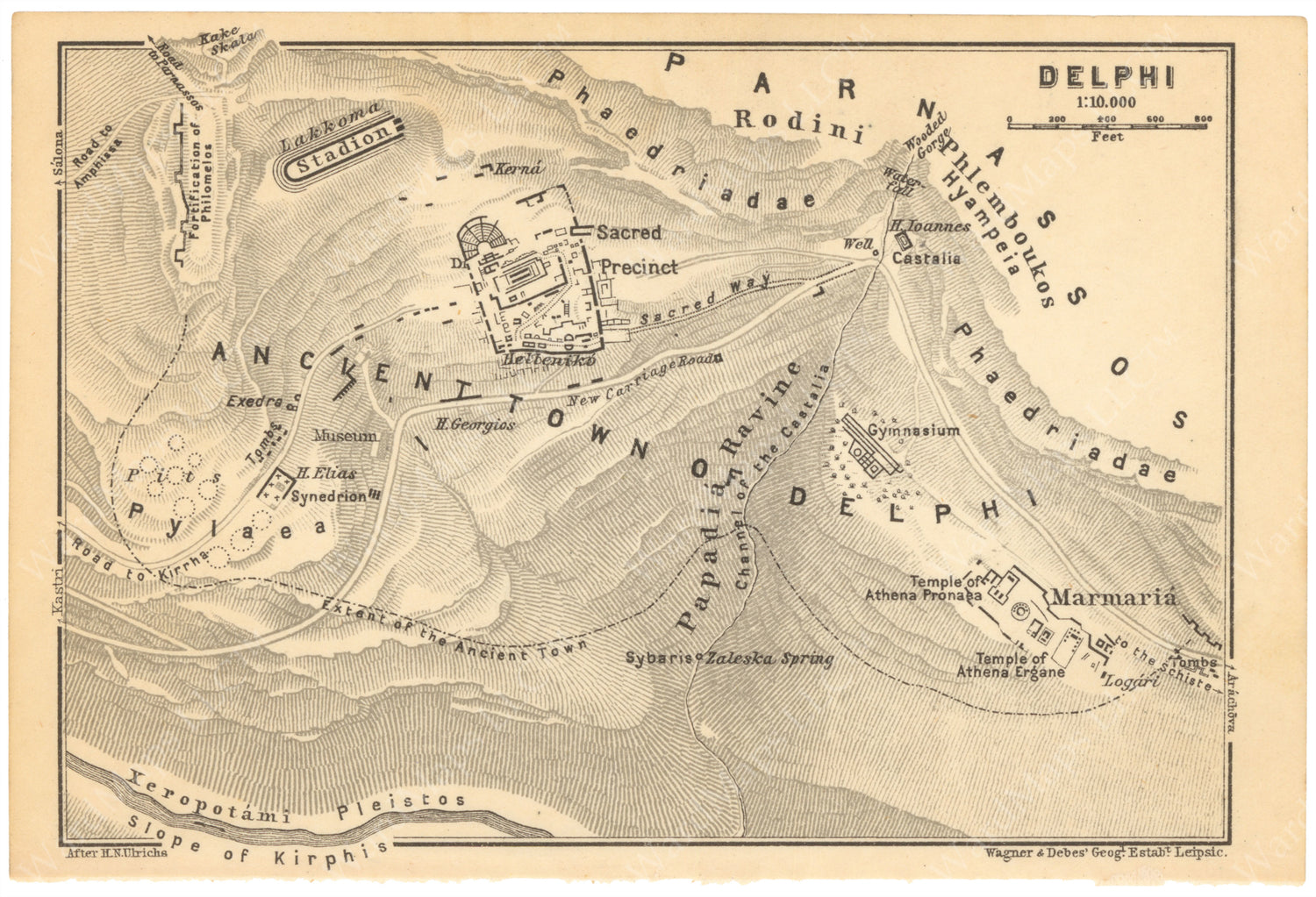 Delphi, Greece 1909 – WardMaps LLC
