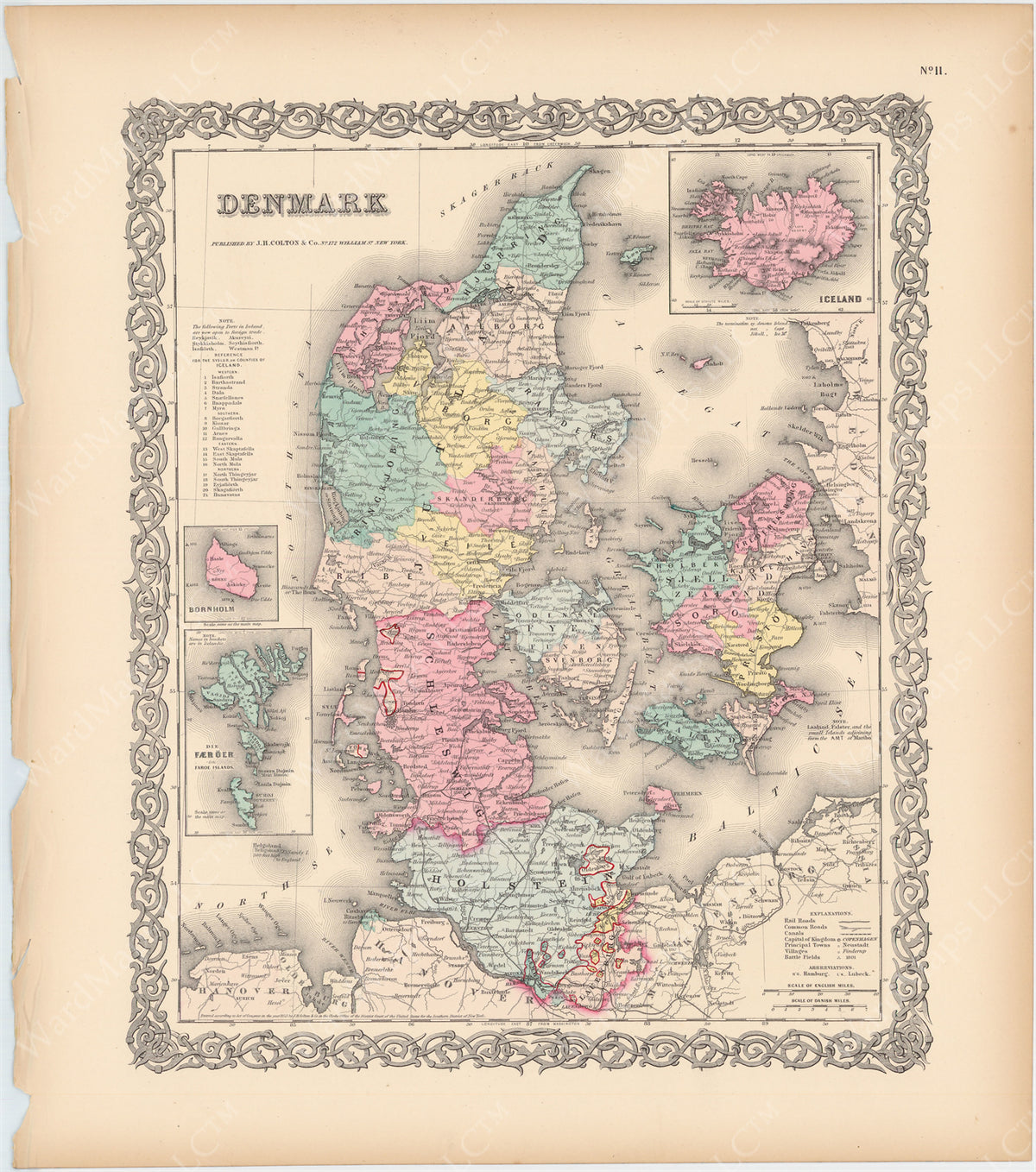 Colonial Denmark Map Country Maps of Denmark – WardMaps LLC