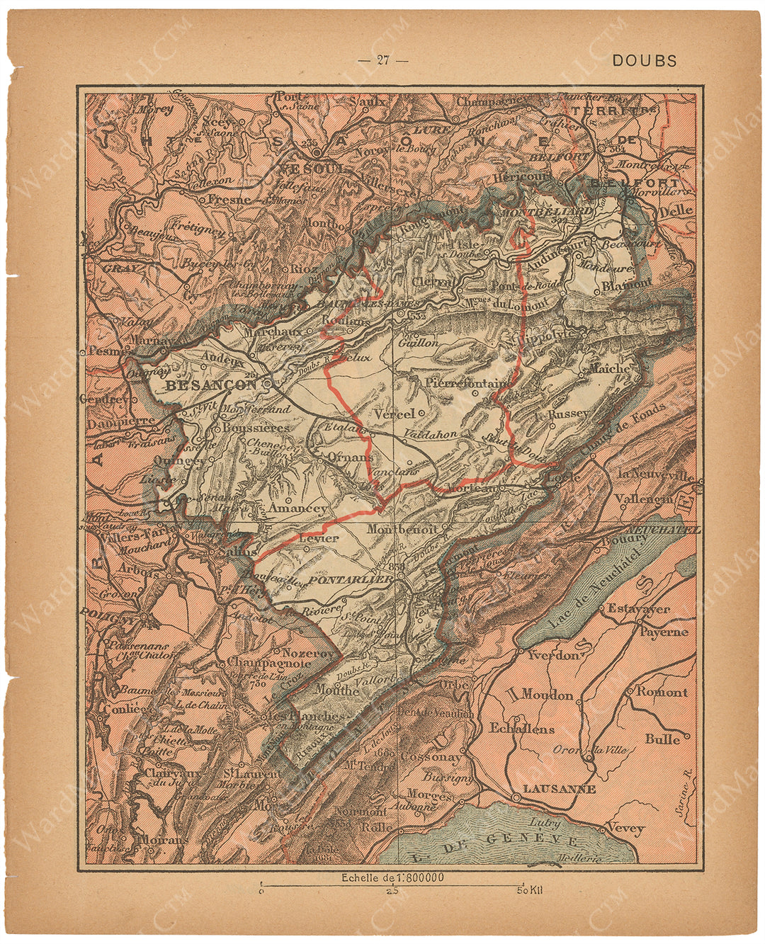 France Departments 1888: Doubs
