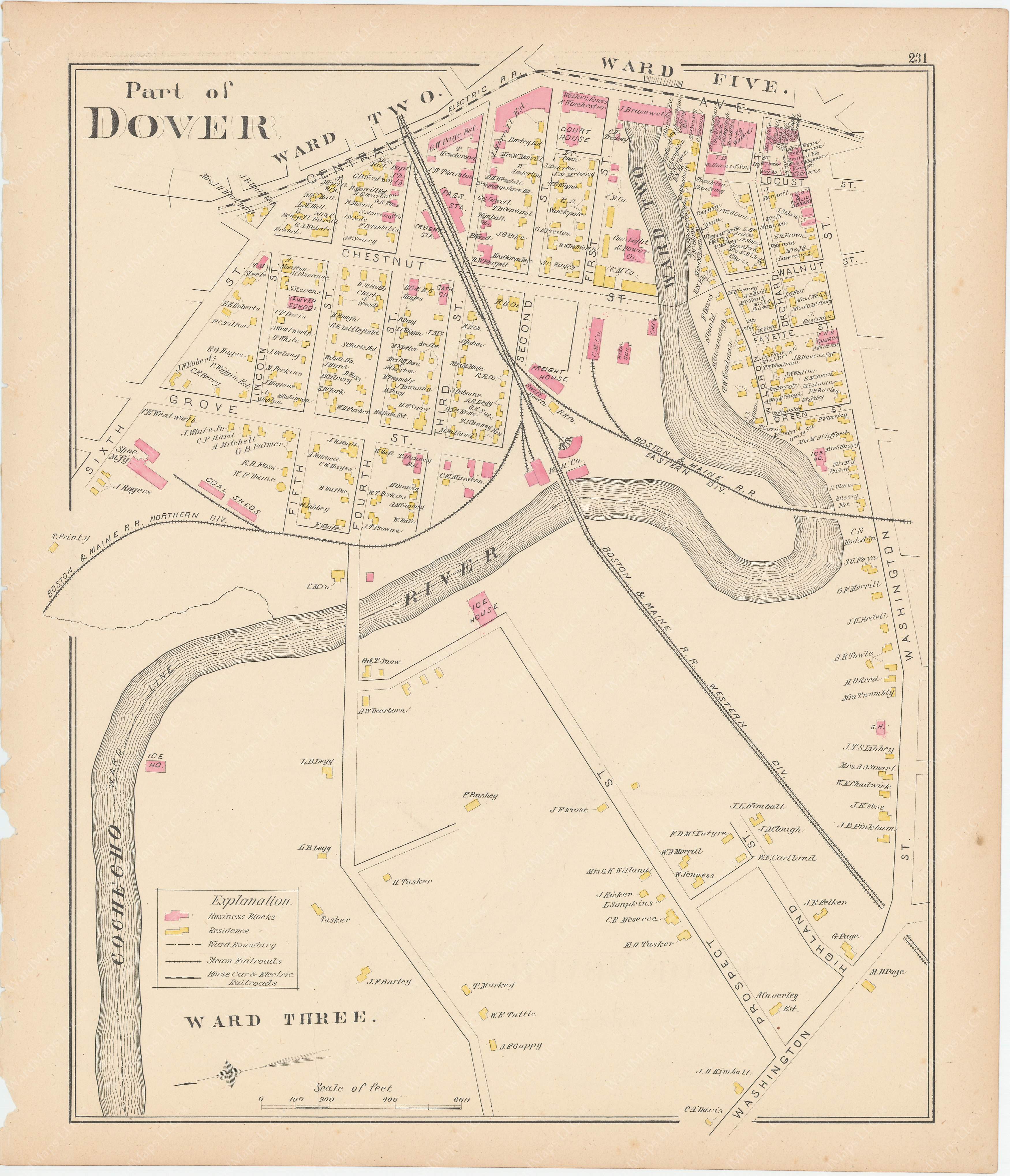 Dover, New Hampshire 1892 – WardMaps LLC