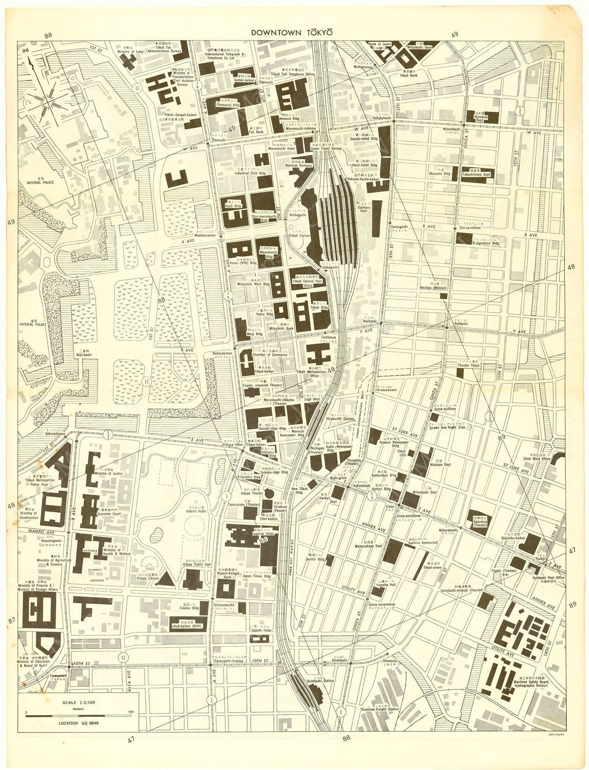 Tokyo, Japan 1967: City Center – WardMaps LLC