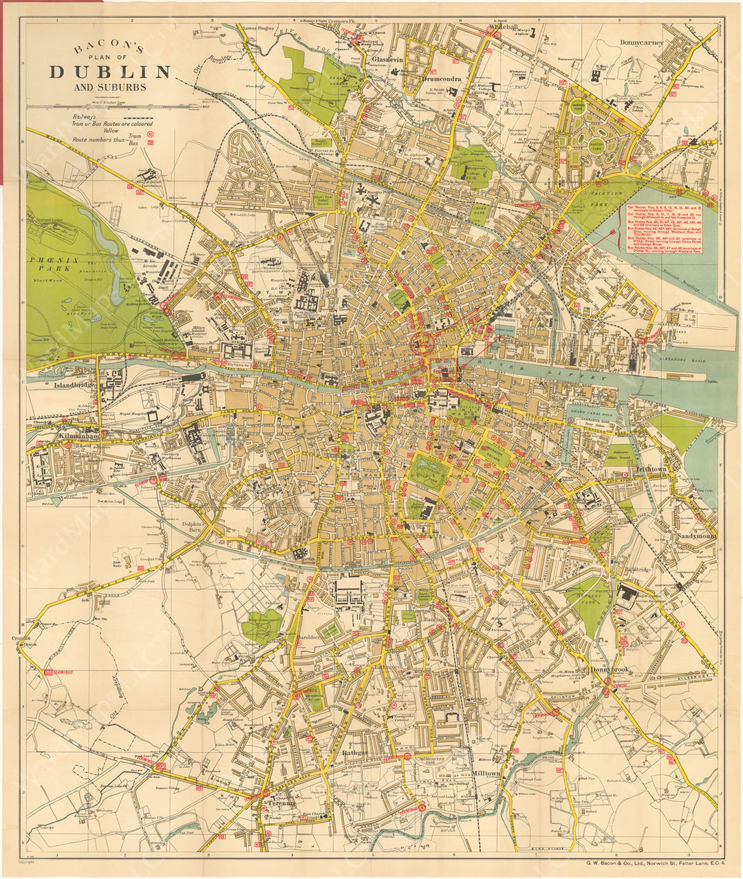 Dublin, Ireland "Bacon's Plan of Dublin and Suburbs"