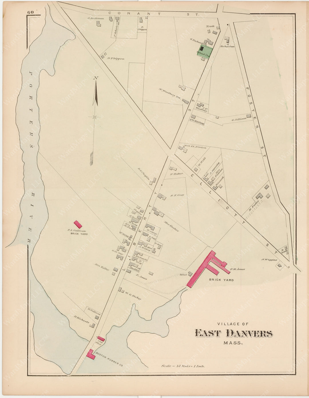 Danvers Map Danvers, Massachusetts 1884: East Danvers – WardMaps LLC