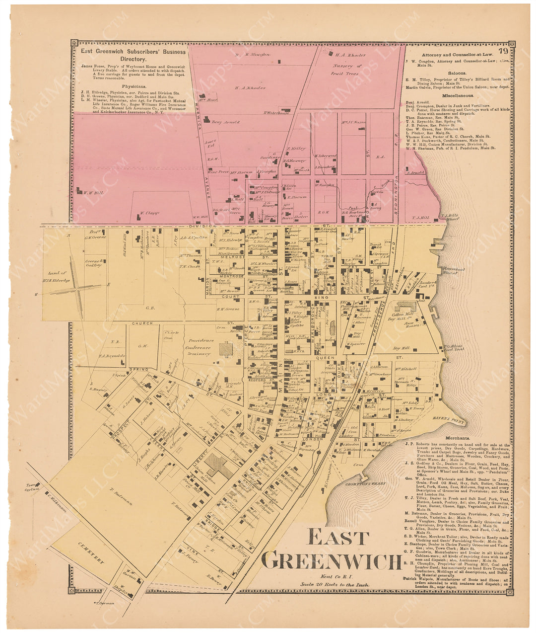 East Greenwich, Rhode Island 1870: Town Center