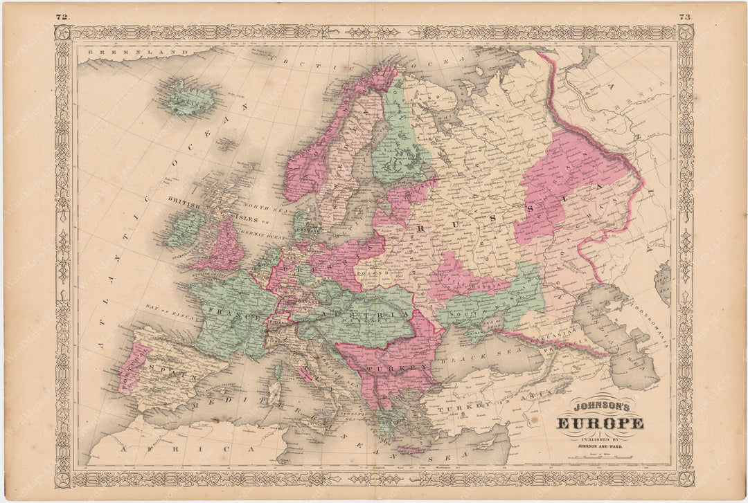 Europe 1865 – WardMaps LLC