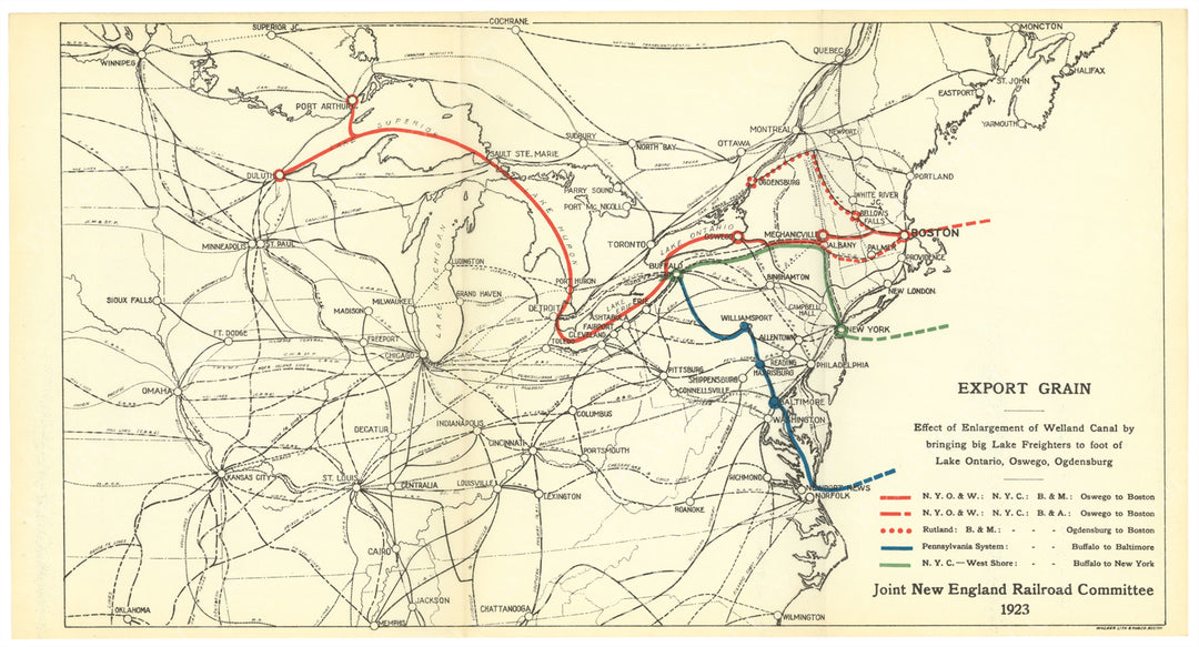 Joint New England Railroad Committee 1923: Export Grain