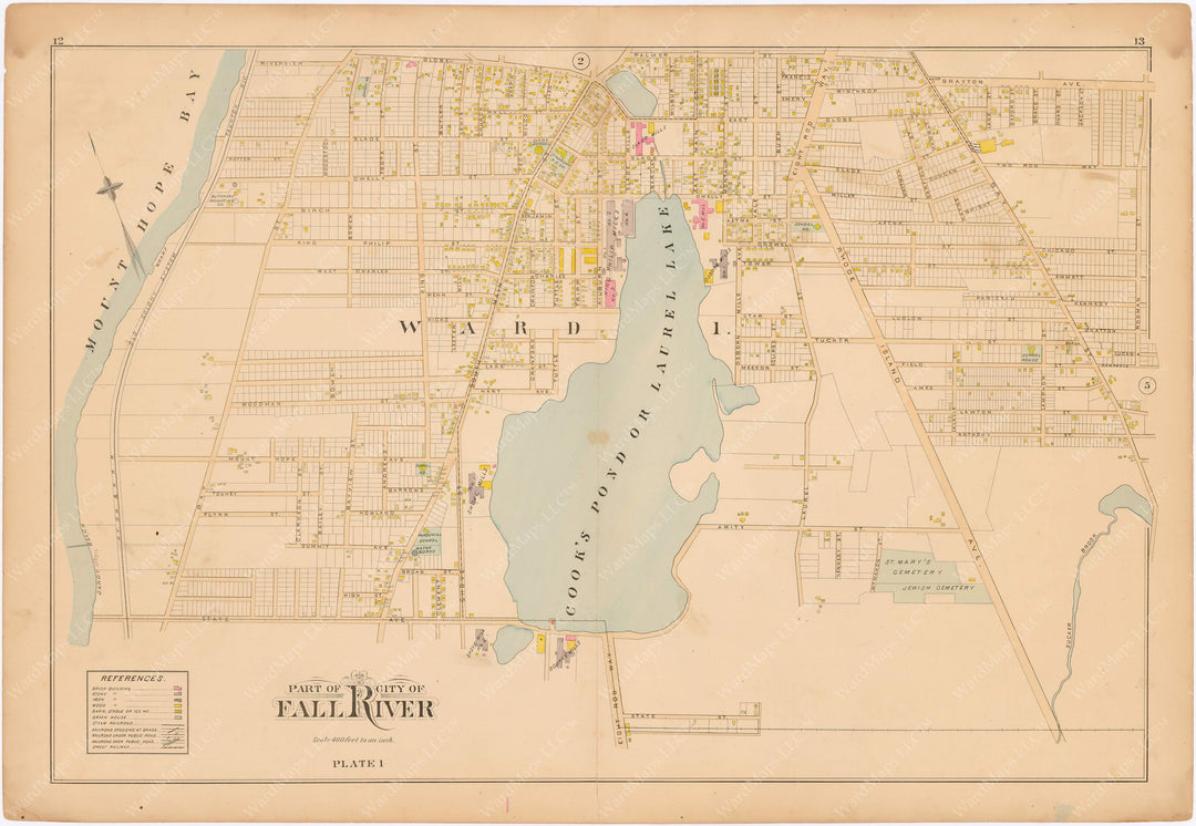 Fall River, Massachusetts 1895: Plate 001