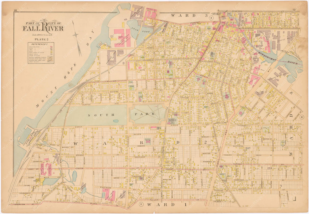Fall River, Massachusetts 1895: Plate 002