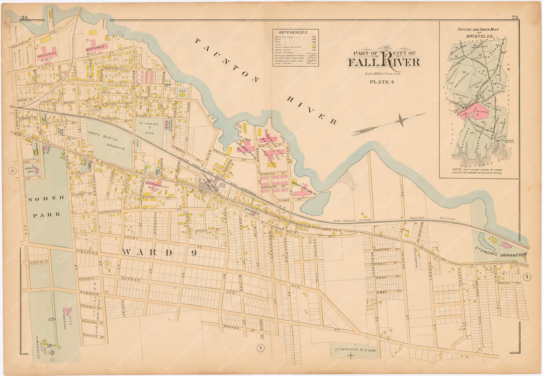 Fall River, Massachusetts 1895: Plate 004