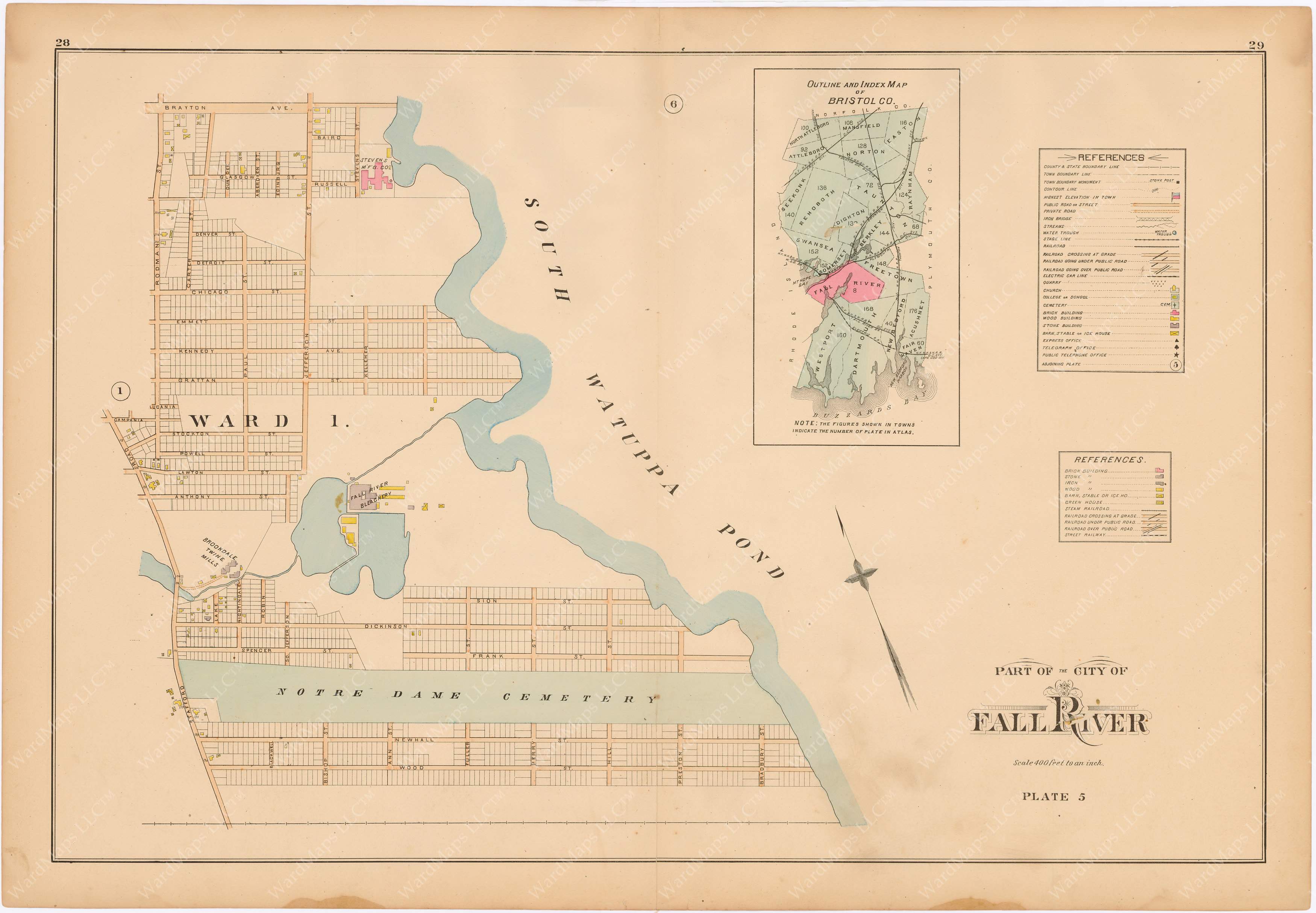 Fall River, Massachusetts 1895: Plate 005