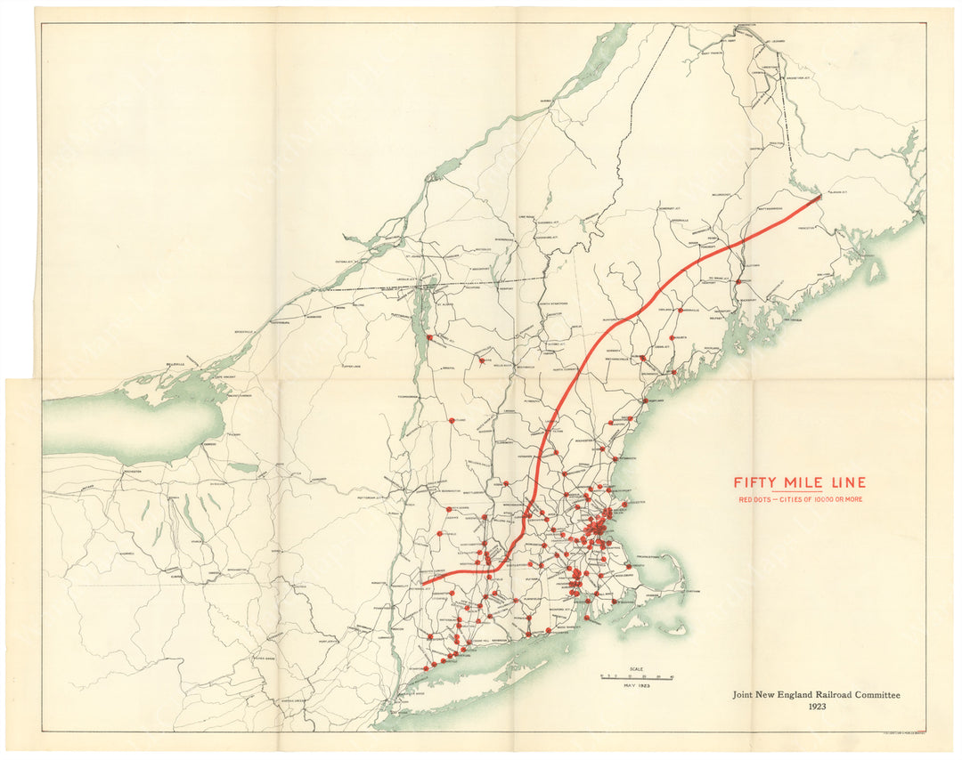 Joint New England Railroad Committee 1923: Fifty Mile Line