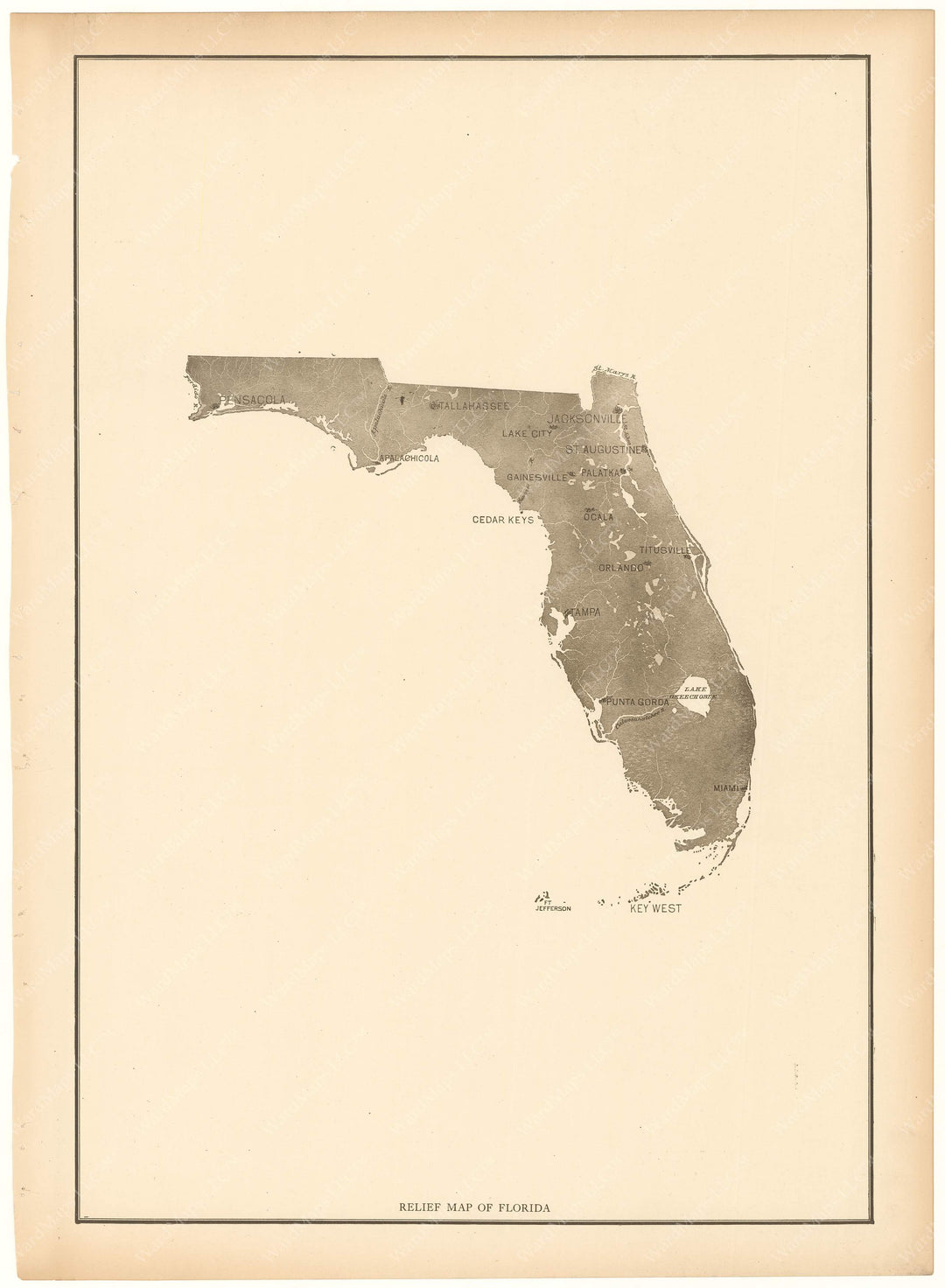 Florida 1912: Relief Map