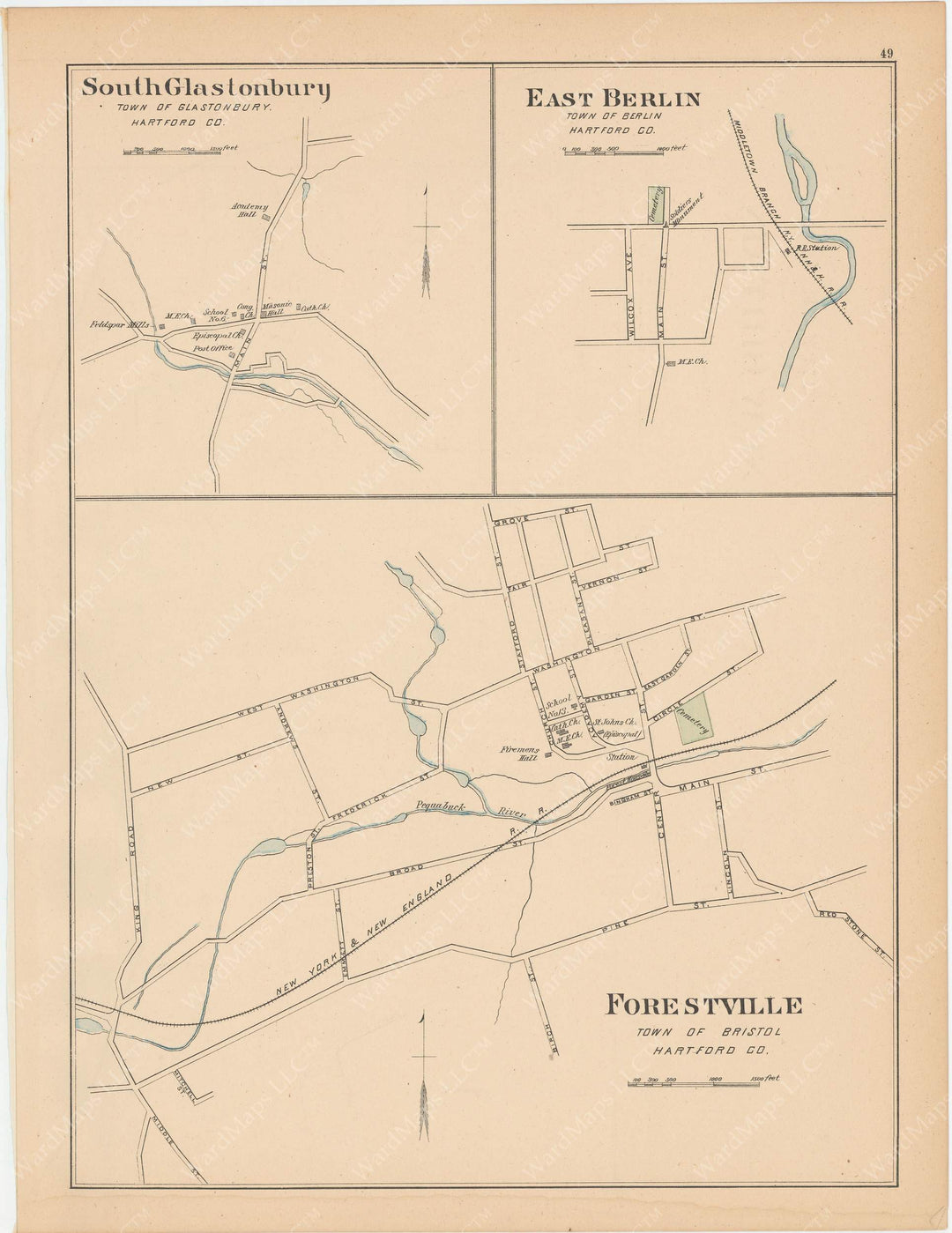 Berlin, Bristol, and Glastonbury, Connecticut 1893