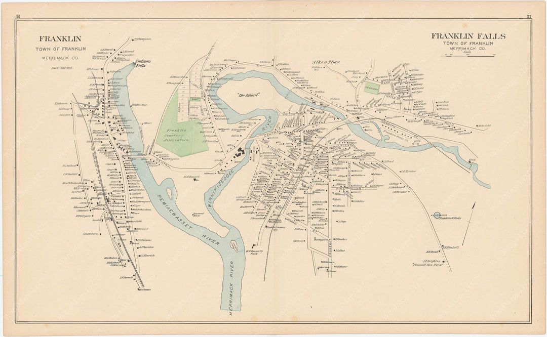 Franklin Center and Franklin Falls, New Hampshire 1892