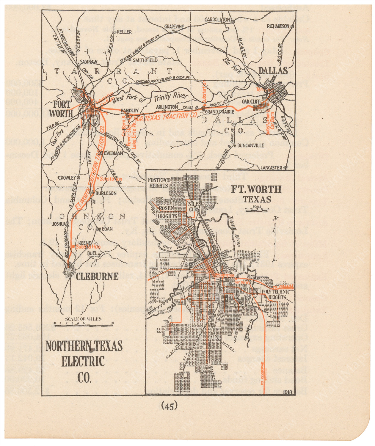 Northern Texas Electric Company, Texas 1914 – WardMaps LLC