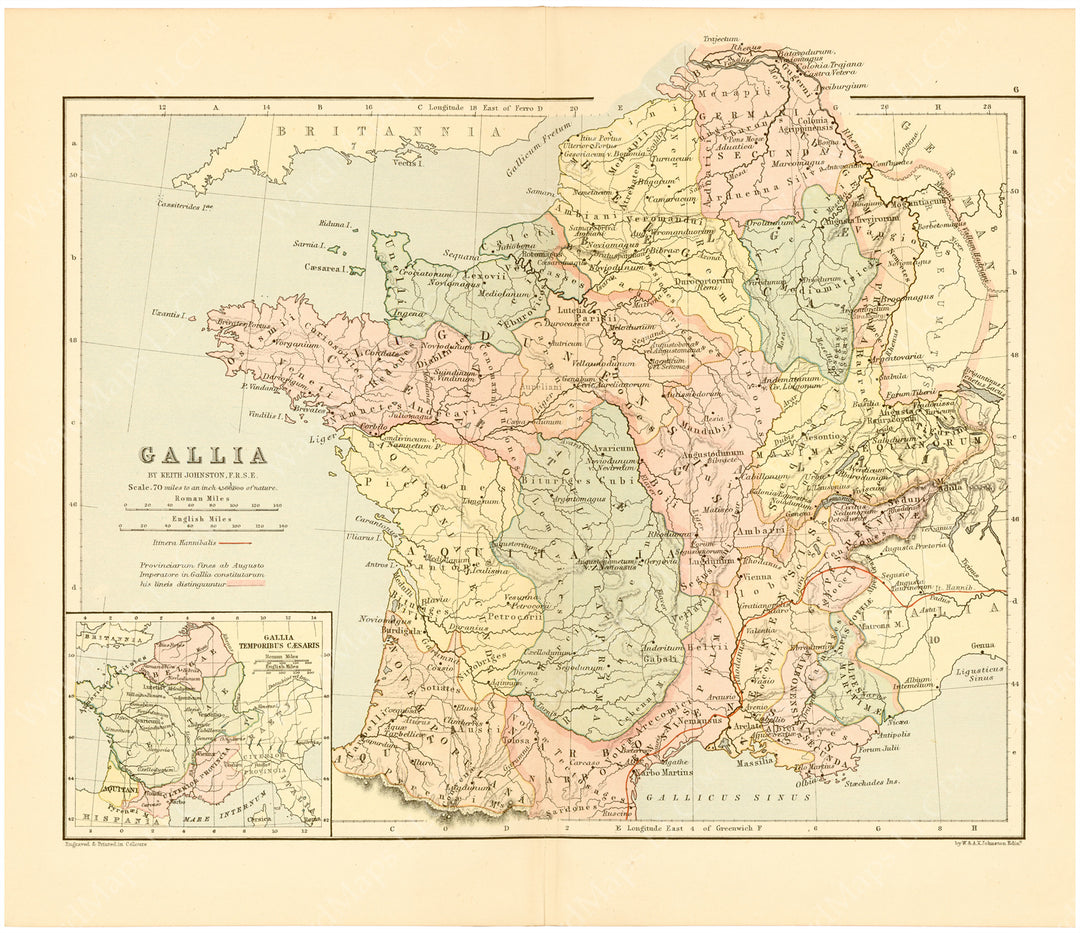 Classical Map c.1897: Ancient France