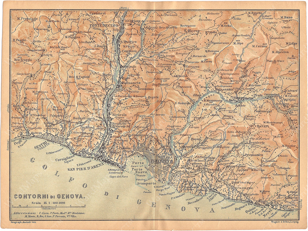 Genoa and Environs, Italy 1899