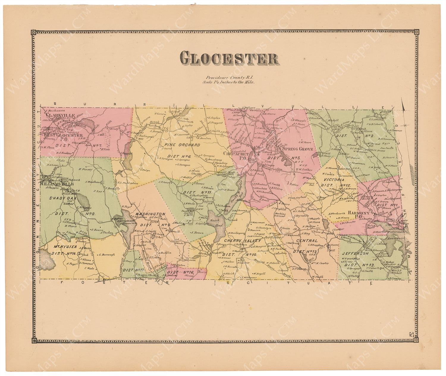 Gloucester, Rhode Island 1870 – WardMaps LLC