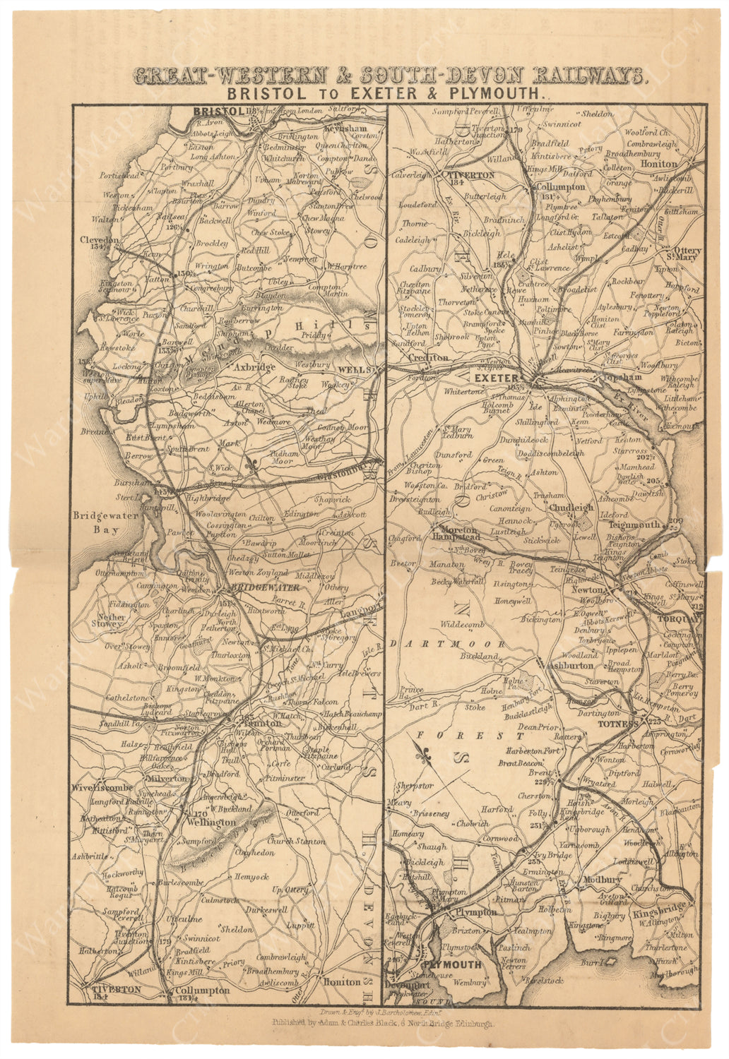 Railways In Devon Map Great Western and South Devon Railways 1866: Bristol to Exeter and Ply ...