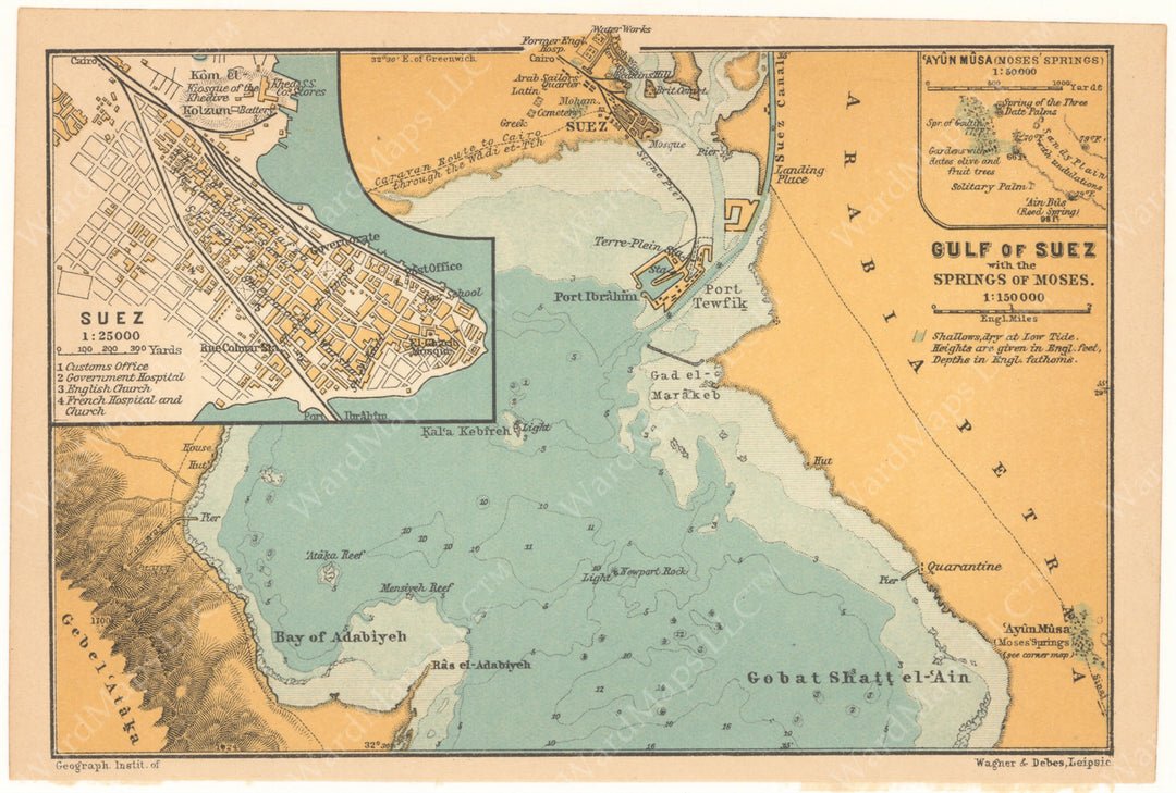Suez and Gulf of Suez, Egypt 1908