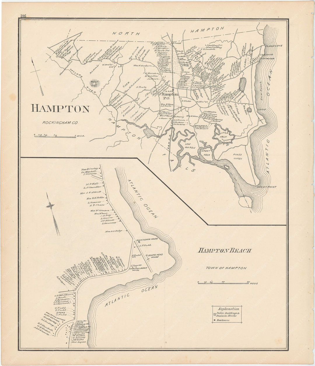 Hampton and Hampton Beach, New Hampshire 1892