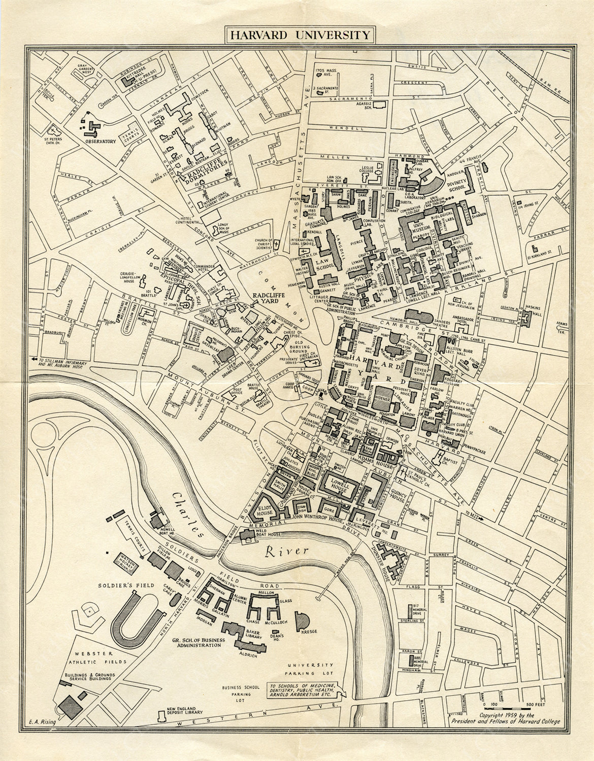 Harvard University, Cambridge and Boston, Massachusetts 1959 – WardMaps LLC