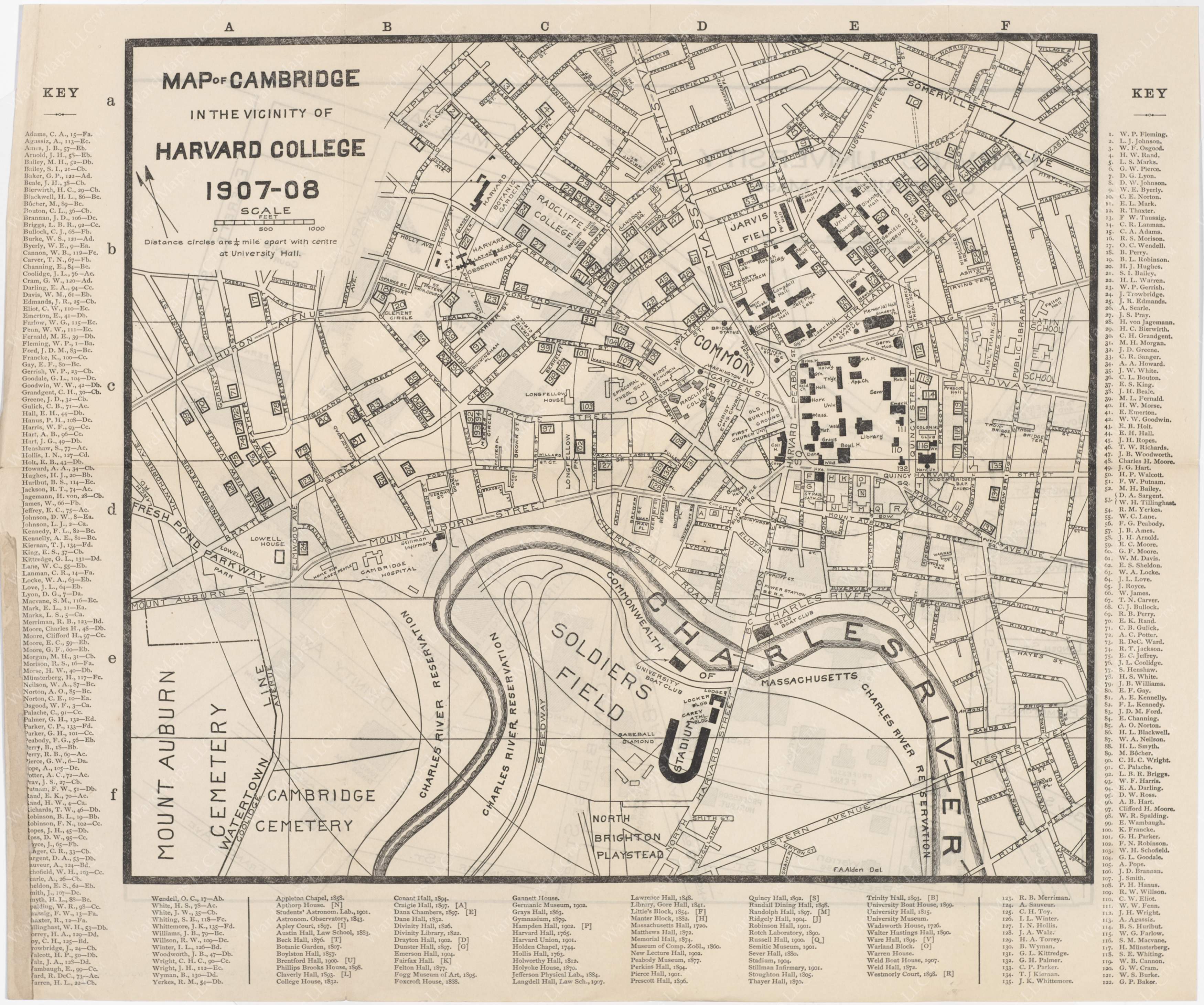 Cambridge, Massachusetts 1907-08: Harvard University – WardMaps LLC