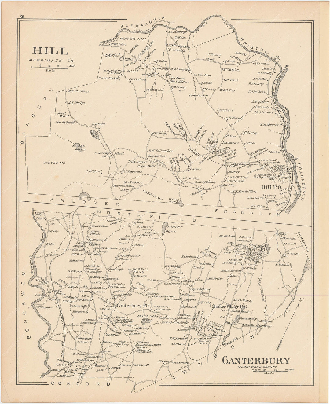 Canterbury and Hill, New Hampshire 1892
