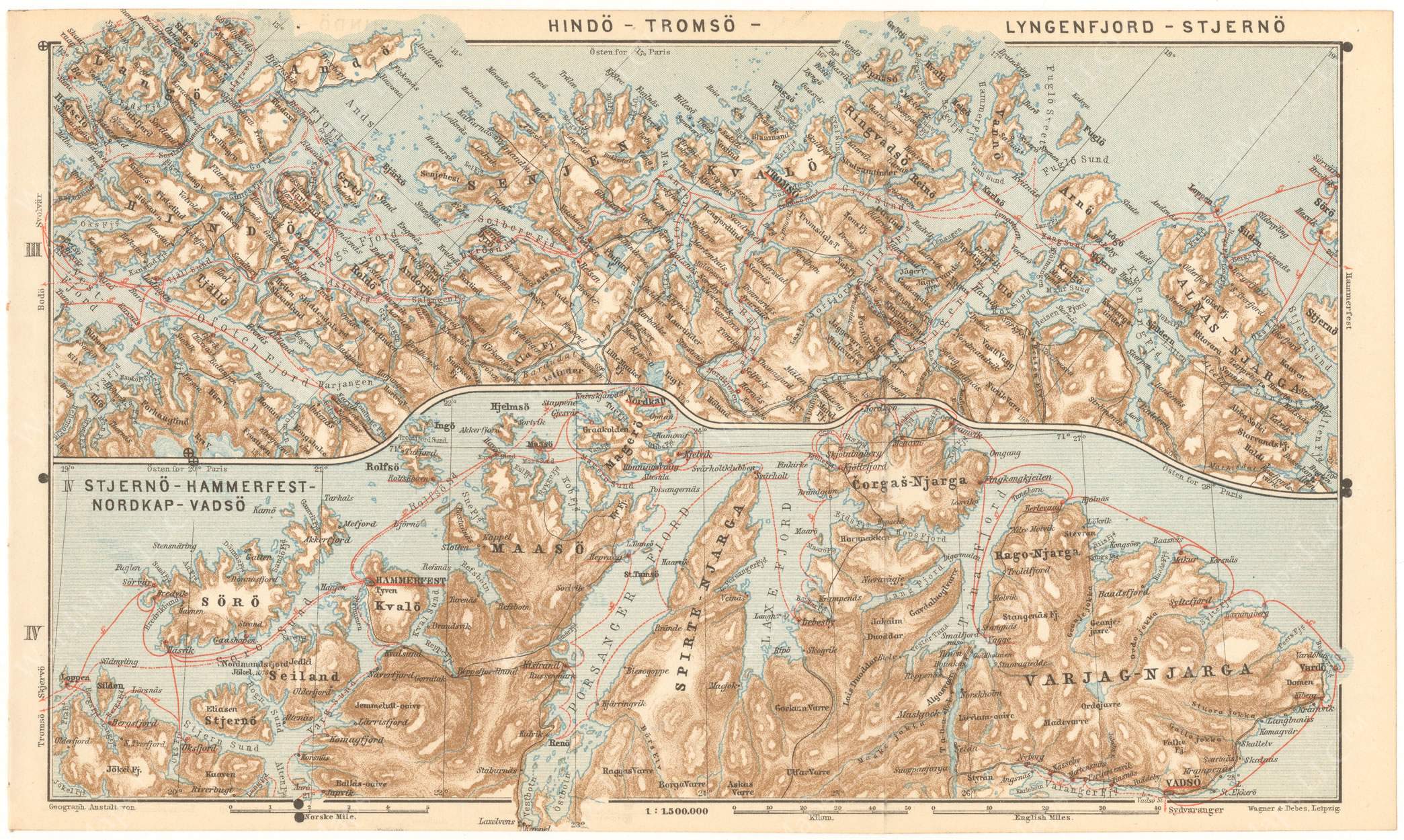 Norway 1912: Northern Coast with Ship Routes – WardMaps LLC