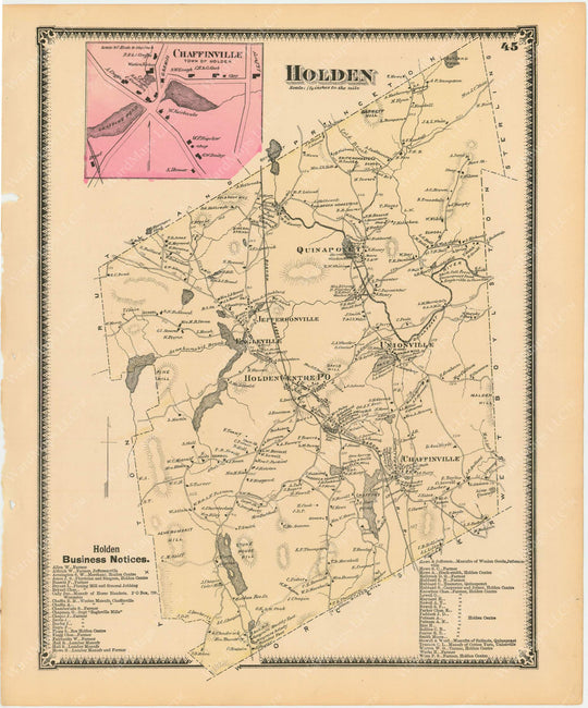 Holden, Massachusetts 1870 – WardMaps LLC