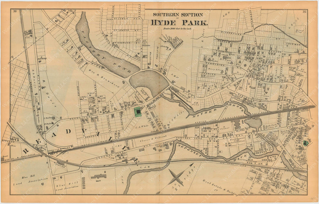 Hyde Park, Massachusetts 1876: Southern Section