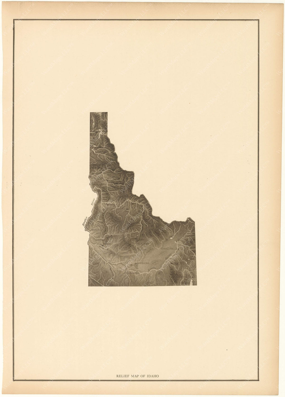 Idaho 1912: Relief Map