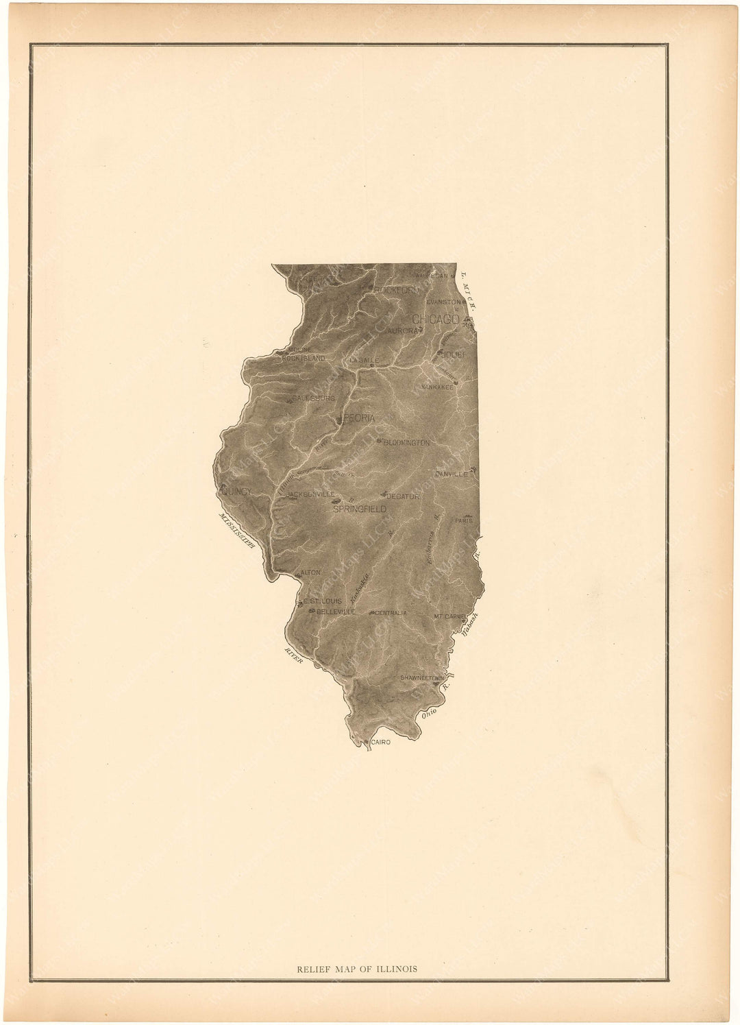 Illinois 1912: Relief Map